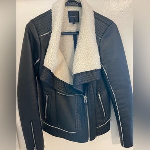 Leather and Sherpa lined jacket